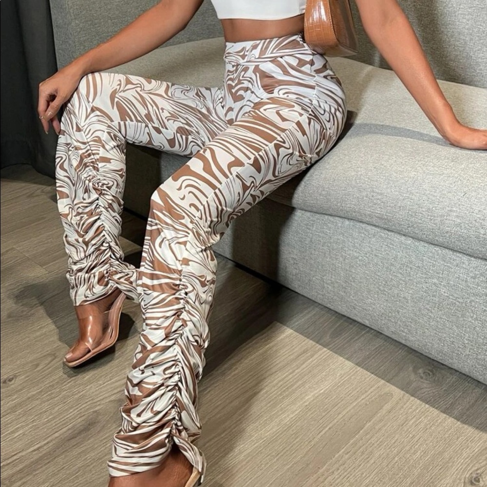 SHEIN Marble Stacked Pants | Size 8/10